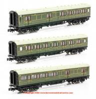 2P-012-253 Dapol Maunsell Coach Set number 394 in SR Olive Lined Green livery